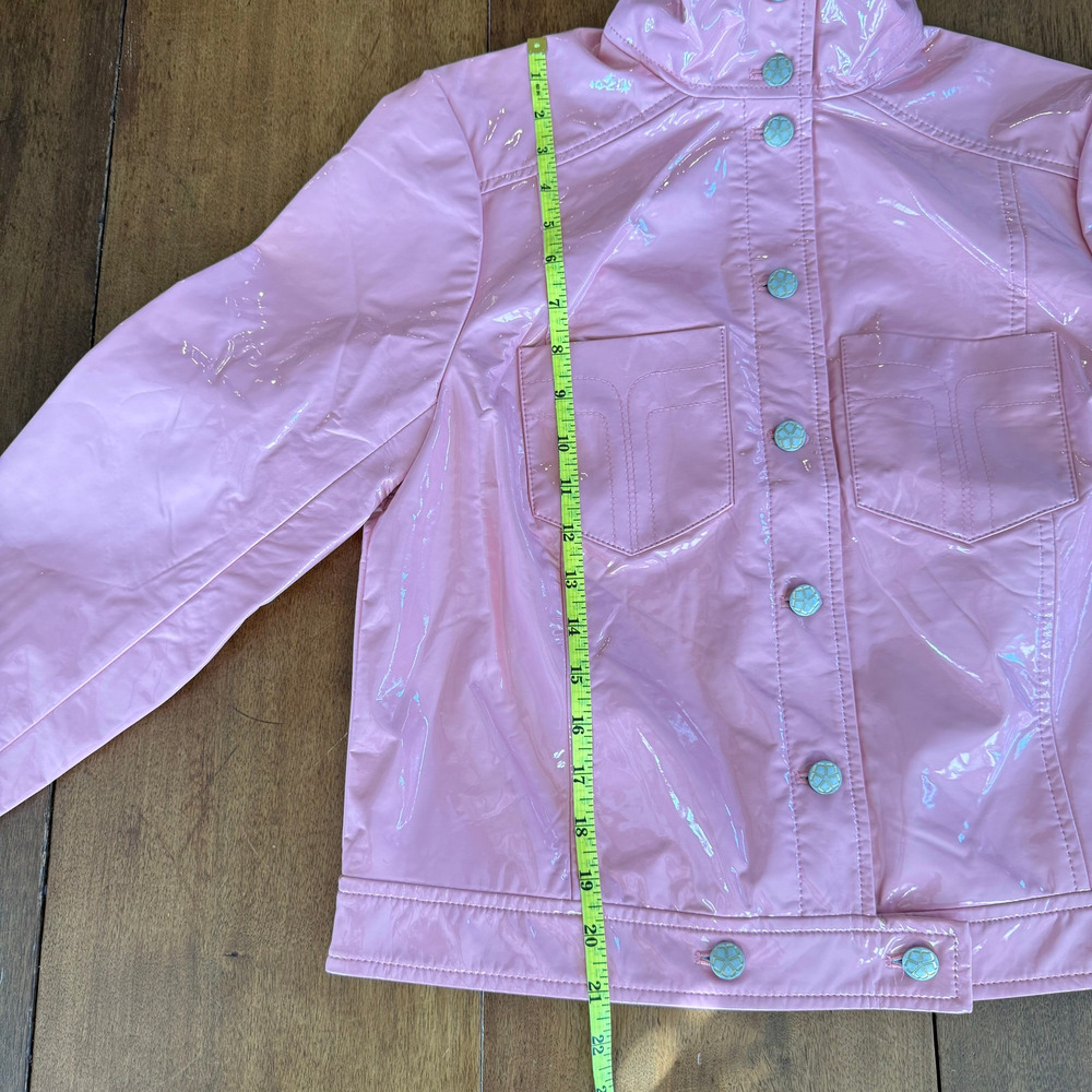 Trina Turk NWT Andre Pink‎ Faux Patent Leather Jacket Sz 8 - Picture 12 of 15